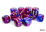 Chessex: Gemini: Blue-Purple / Gold 16mm 12d6