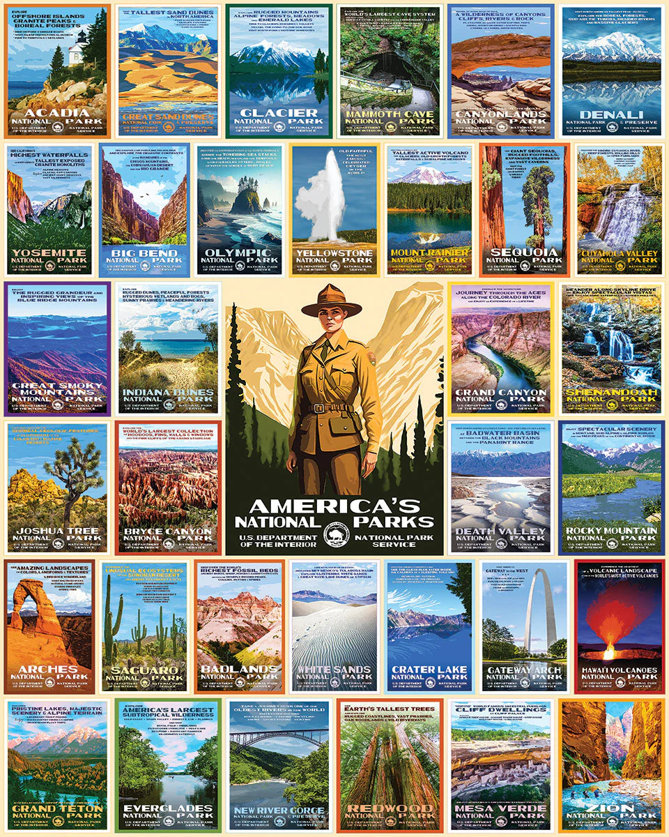 National Park Posters - 1000 Piece Jigsaw Puzzle White Mountain