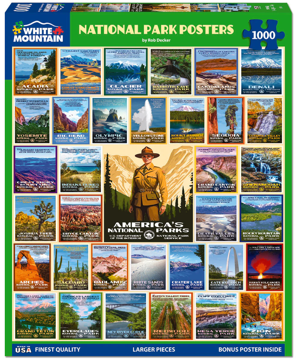 National Park Posters - 1000 Piece Jigsaw Puzzle White Mountain