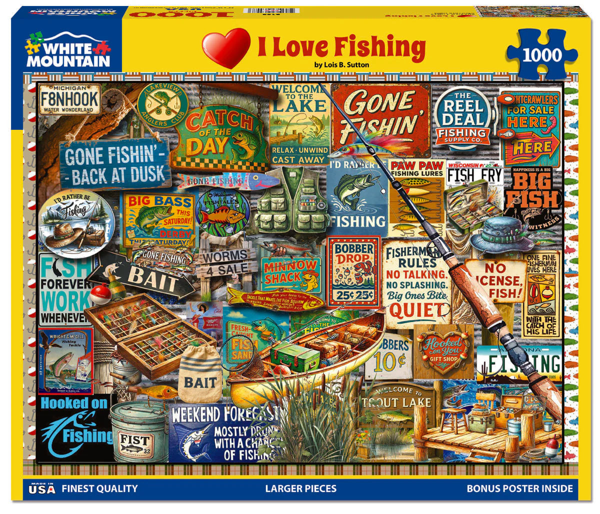 I Love Fishing - 1000 Piece Jigsaw Puzzle White Mountain