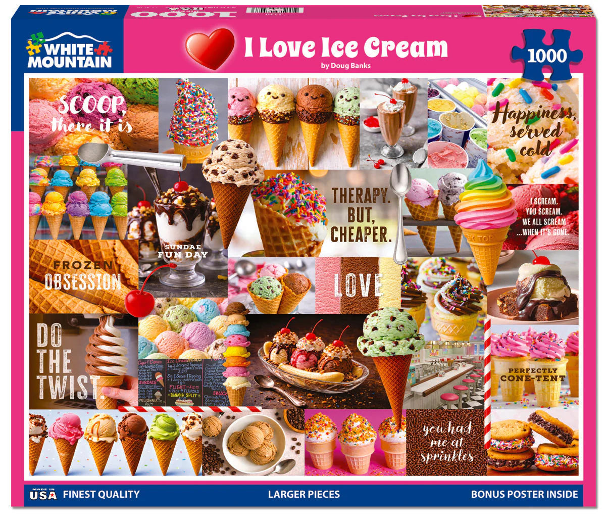 I Love Ice Cream - 1000 Piece Jigsaw Puzzle White Mountain