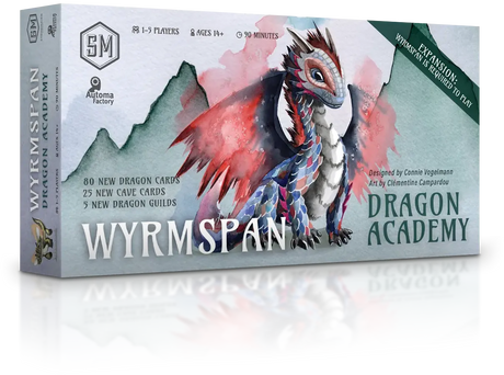 Wyrmspan Dragon Academy expansion box 3D view | Elderwoods
