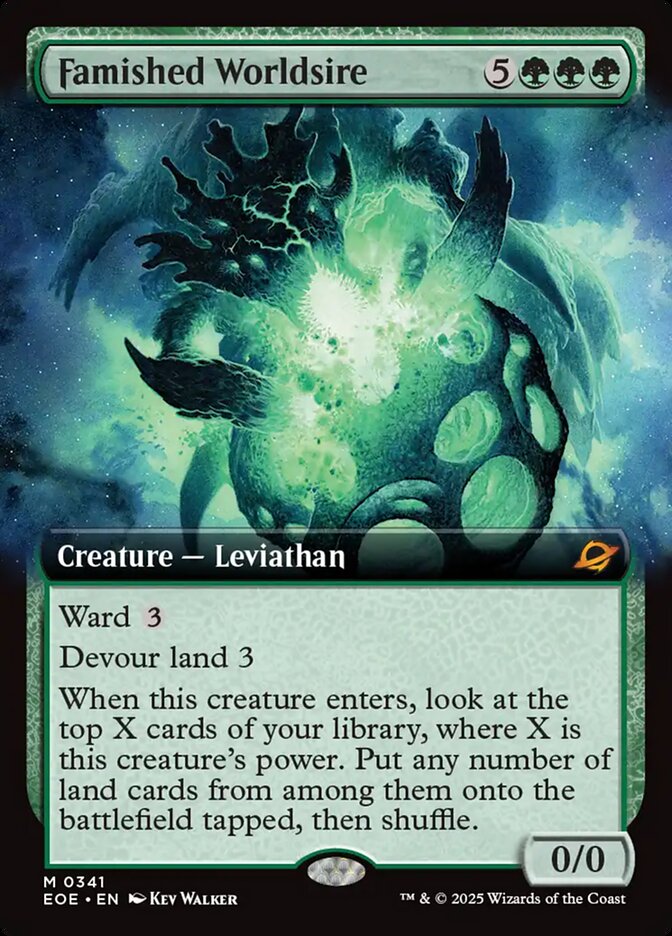 Famished Worldsire Extended Art - MTG Edge of Eternities 341 NM