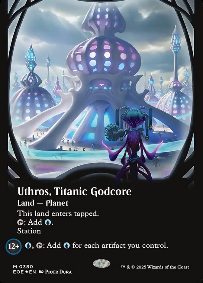Uthros, Titanic Godcore Borderless Galaxy Foil - MTG Edge of Eternities 380 NM