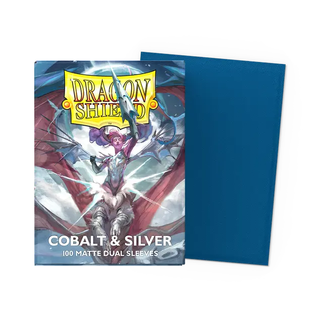 Dragon Shield Cobalt and Silver - Dual Matte Sleeves - Standard Size