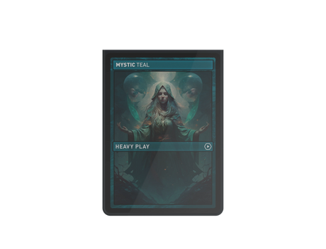 Heavy Play Curv Sleeves - Mystic Teal (100) showing packaging and sleeve details