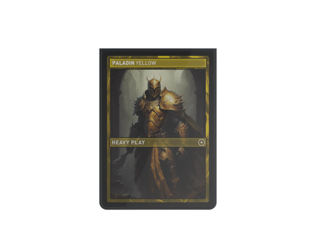 Heavy Play Curv Sleeves - Paladin Yellow (100) showing packaging and sleeve details