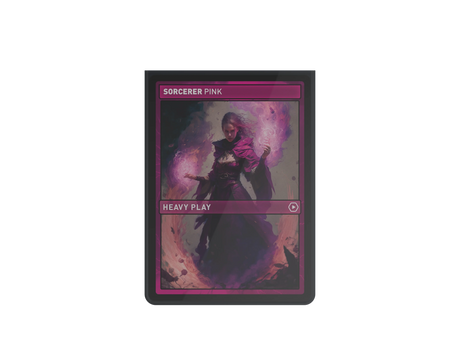 Heavy Play Curv Sleeves - Sorcerer Pink (100) showing packaging and sleeve details