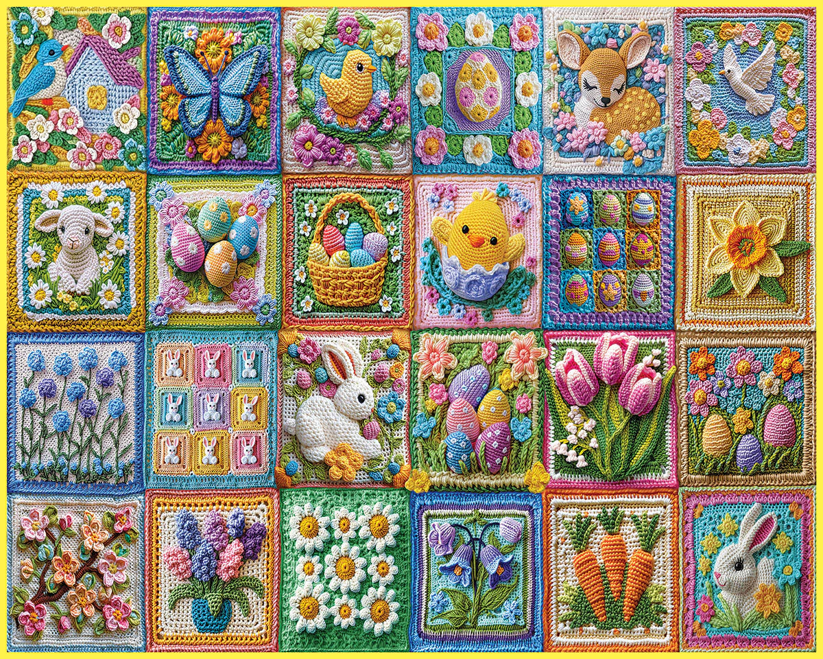Easter Crochet - 1000 Piece Jigsaw Puzzle White Mountain