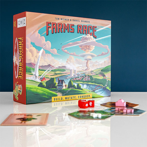 Farms Race board game box and components overview