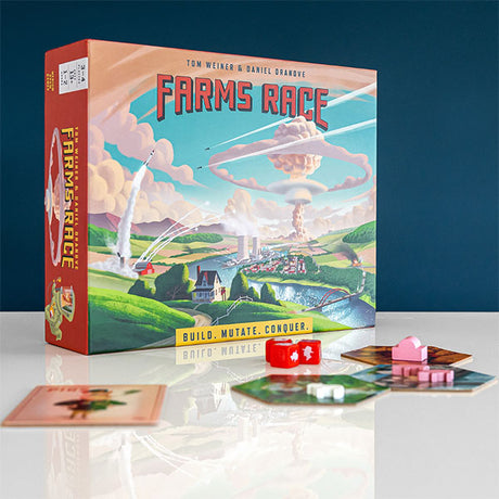 Farms Race board game box and components overview