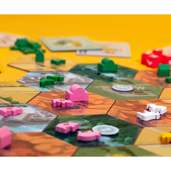 Farms Race board game player boards and cards