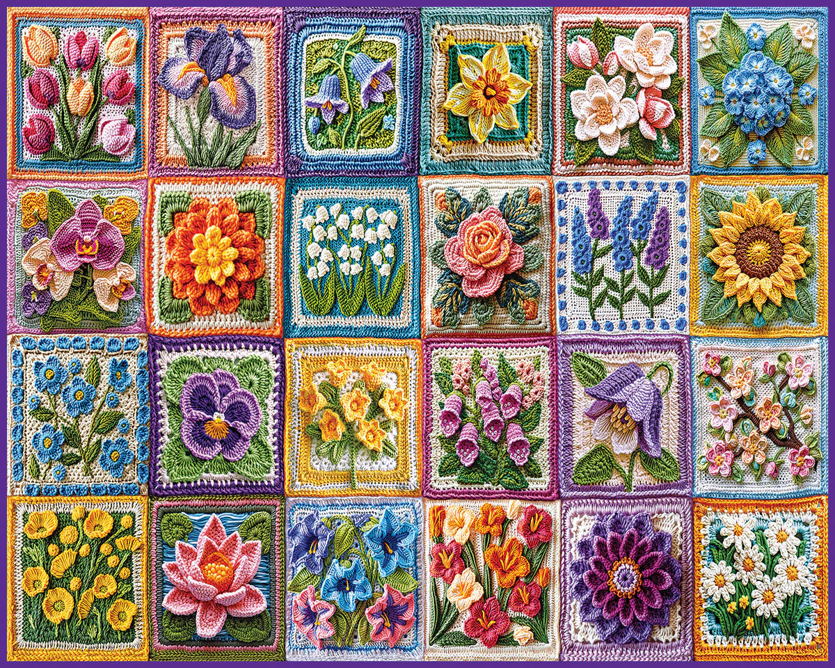 Flower Crochet - 1000 Piece Jigsaw Puzzle White Mountain | Elderwoods