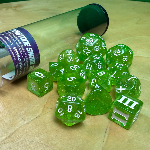 DCC Dice: Greenstone Shards (14 Dice Set)