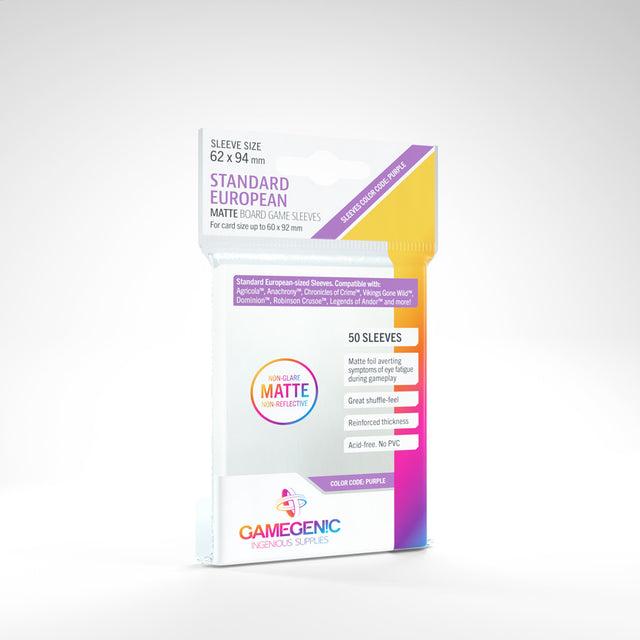 Gamegenic Matte European Standard Size Sleeves 50ct | Elderwoods