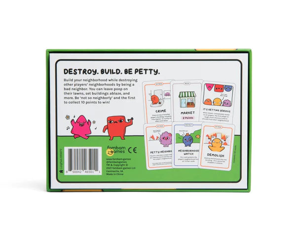 Not So Neighborly board game box front cover artwork