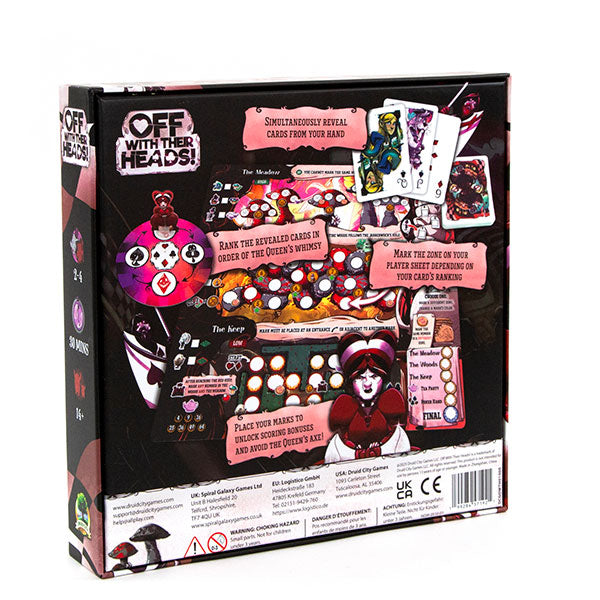 Off With Their Heads! board game box back cover