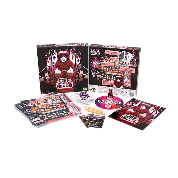 Off With Their Heads! board game box back and contents overview