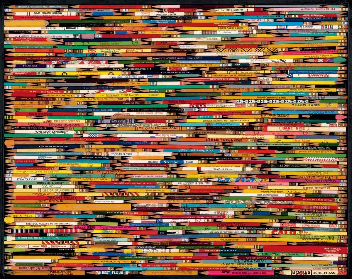 Pencil Collage - 1000 Piece Jigsaw Puzzle White Mountain