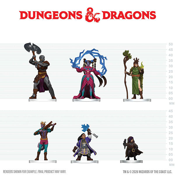 D&D Icons of the Realms: Player's Handbook - Spells & Steel Starter Set - 6 Miniatures