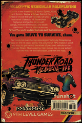 Thunder Road Vendetta RPG back cover with game details and description