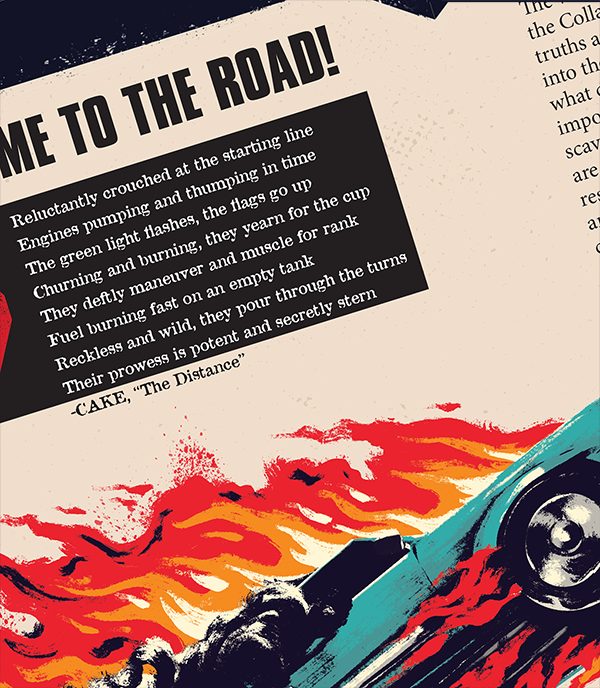 Thunder Road Vendetta RPG interior pages showing rules and artwork