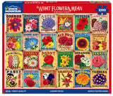 What Flowers Mean - 1000 Piece Jigsaw Puzzle White Mountain completed puzzle image