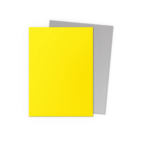 Dragon Shield Yellow & Silver Dual Matte Sleeves - Standard Size bright yellow back with silver interior