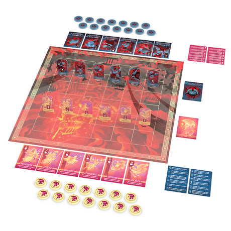 Ichor board game components and game board layout