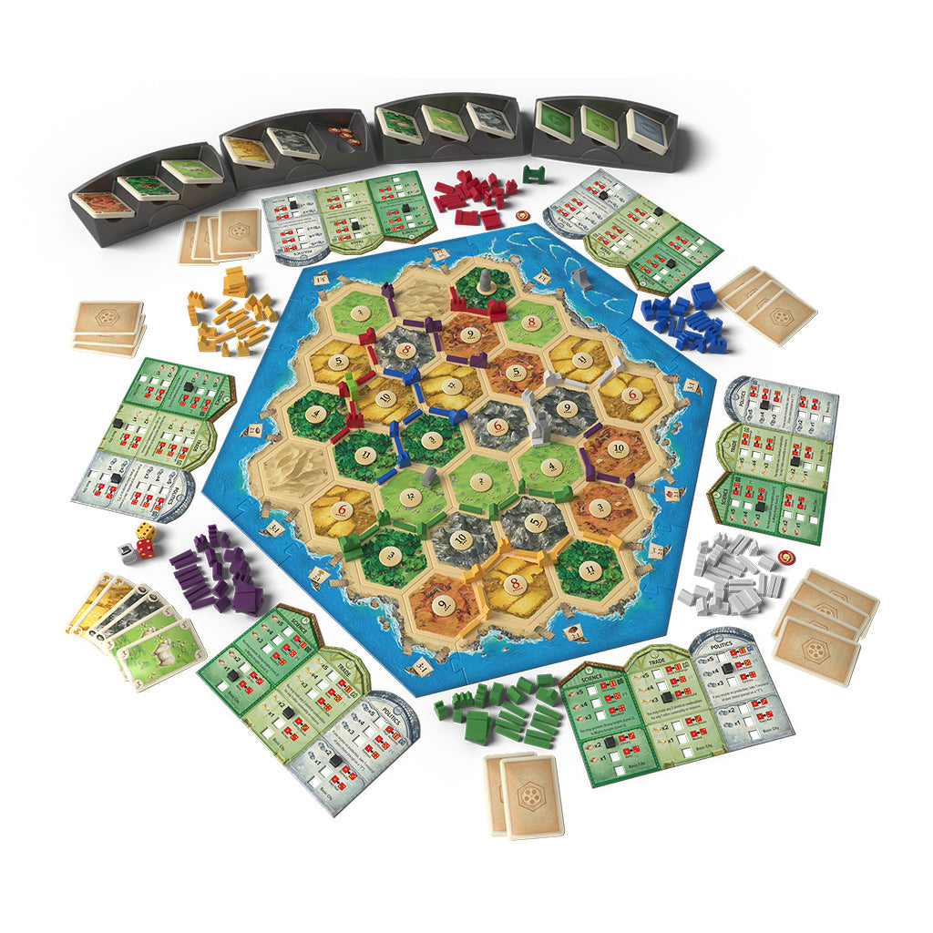 Catan: Cities and Knights 5-6 Player Expansion board game additional player pieces and components