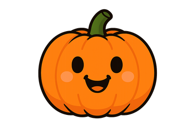 Cute cartoon happy pumpkin