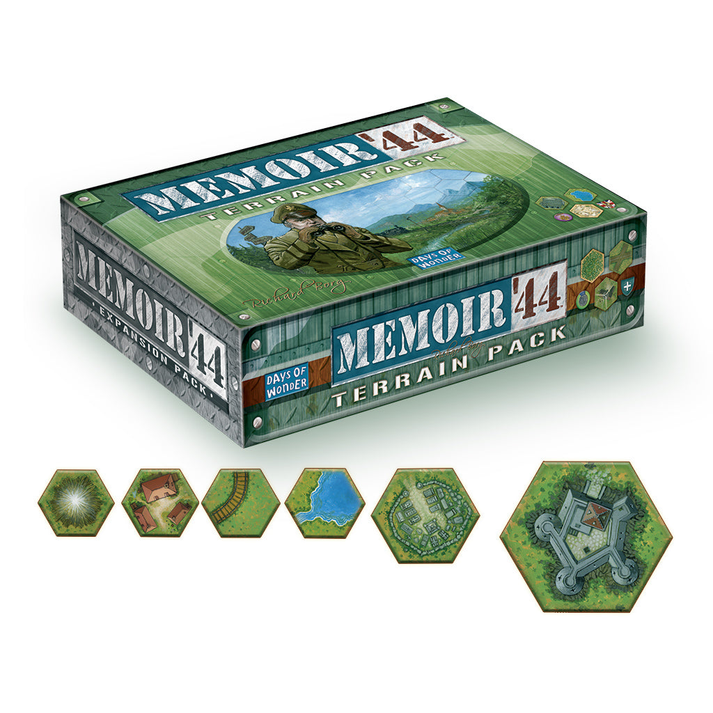 Memoir '44: Terrain Pack Expansion board game terrain tiles and components detail
