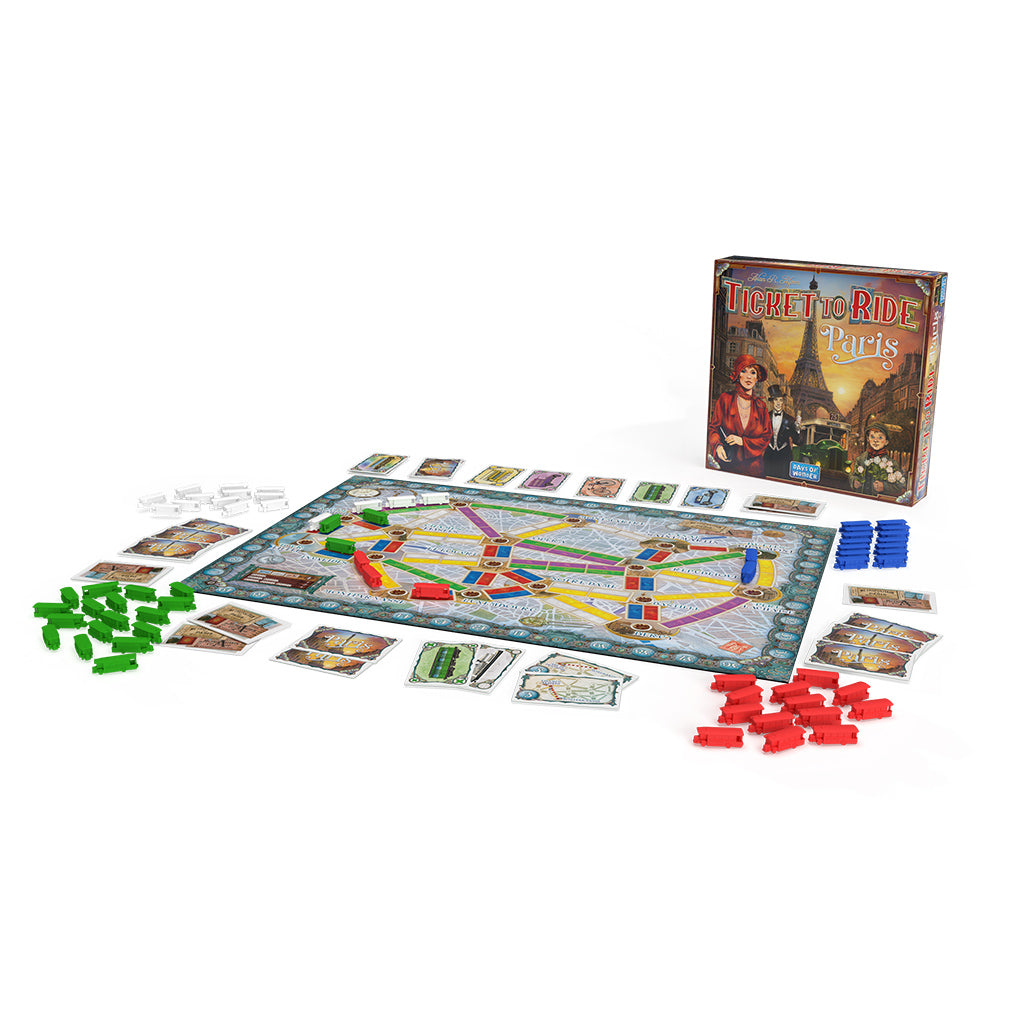 Ticket to Ride Paris board game game board showing Paris metro map
