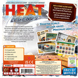 Heat - Legends board game expansion box and components overview