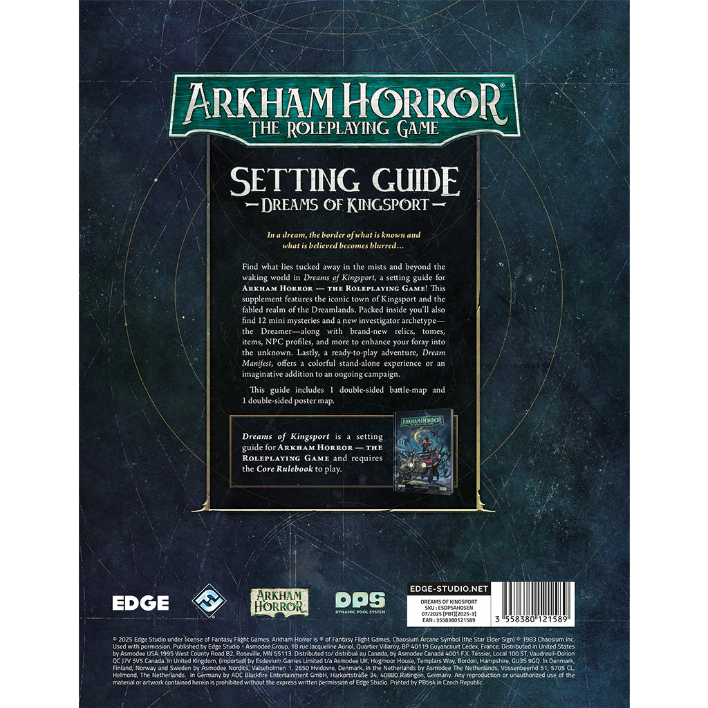 Arkham Horror RPG - Dreams of Kingsport character sheets and game components