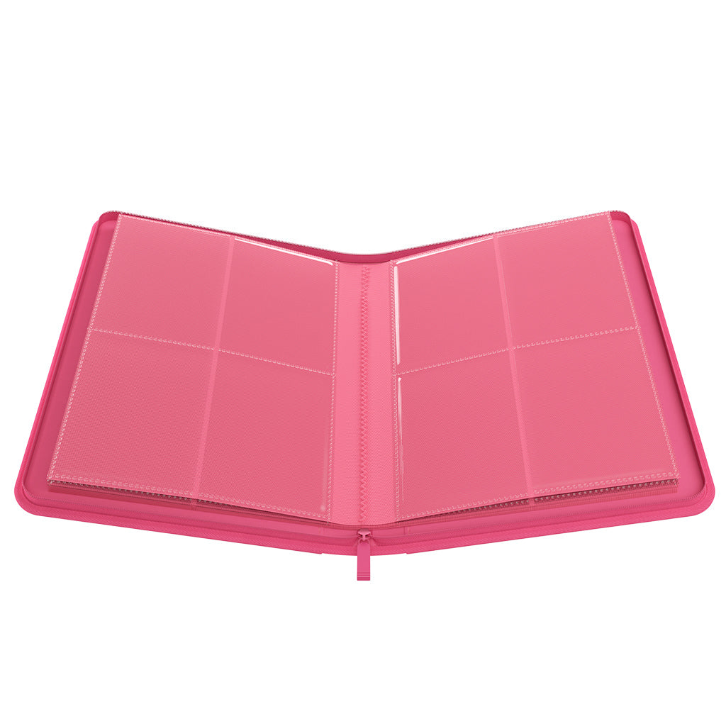 Zip-Up Album 8-Pocket Pink card storage pages
