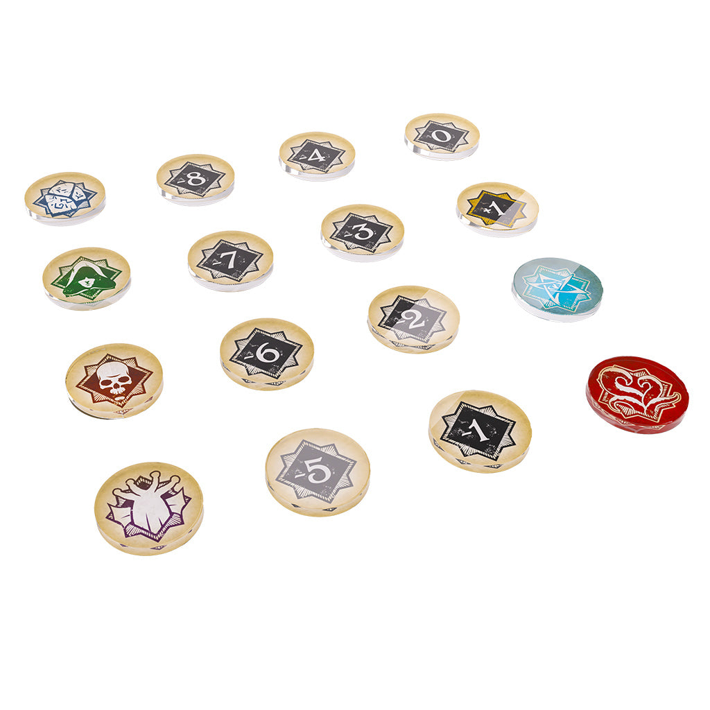 Arkham Horror TCG 44 premium acrylic chaos tokens set detail