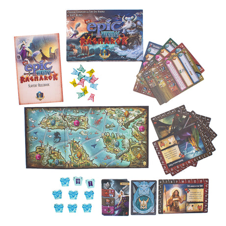 Tiny Epic Vikings: Ragnarok board game expansion components