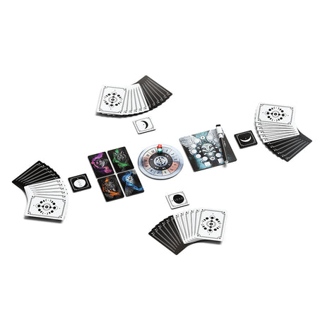 Lunar board game gameplay setup showing board layout and card arrangement