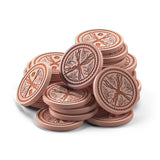 Mori board game components including game board and cards