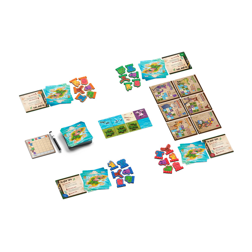 Oddland board game components and quirky character cards