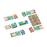 Oddland board game components and quirky character cards