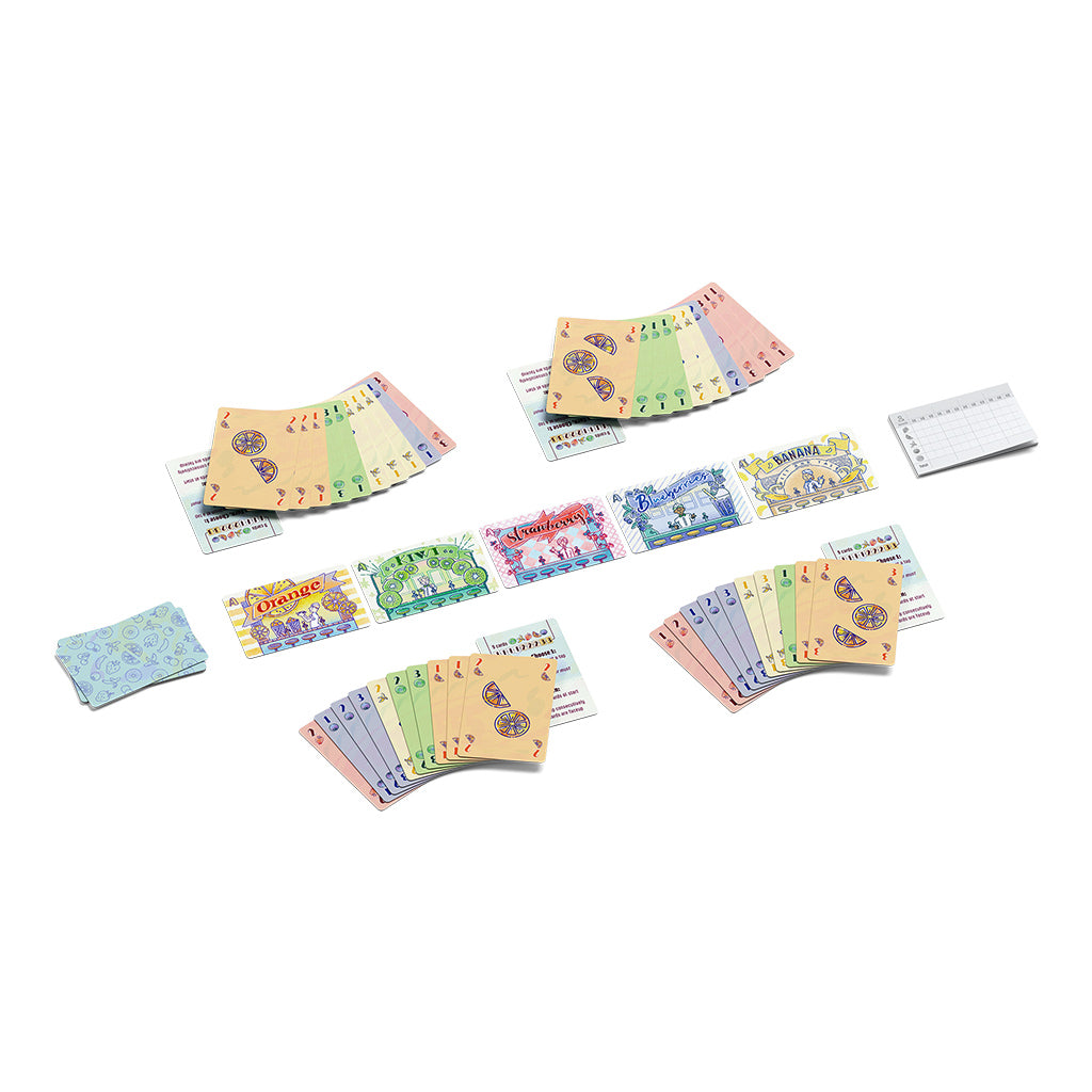  Soda Jerk board game components and colorful soda-themed cards