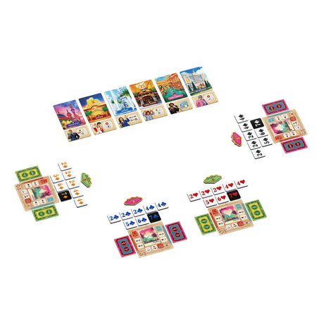 Vegas Strip board game box cover with Las Vegas casino theme