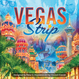 Vegas Strip board game gameplay showing card layout and Vegas artwork
