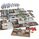 Zombicide: White Death board game showing arctic-themed game board and zombie miniatures