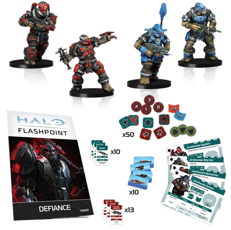 Halo: Flashpoint - Defiance Expansion Pack RPG box and contents display