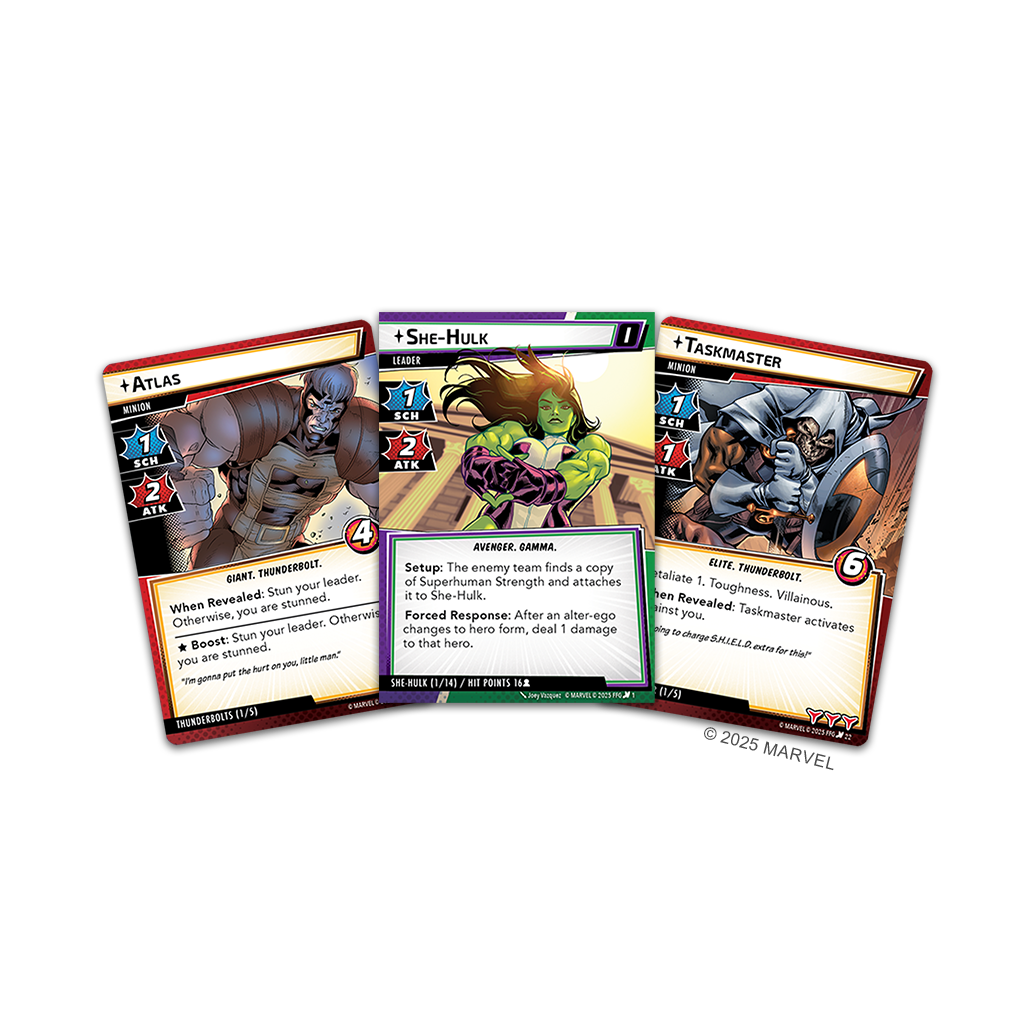 Marvel Champions: The Card Game - Synthezoid Smackdown Scenario Pack board game showing scenario cards and villain setup