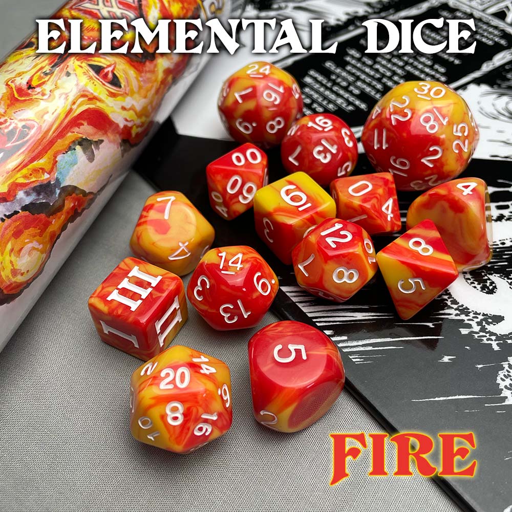DCC Dice: Elemental Dice Set - Fire (14 Dice Set)