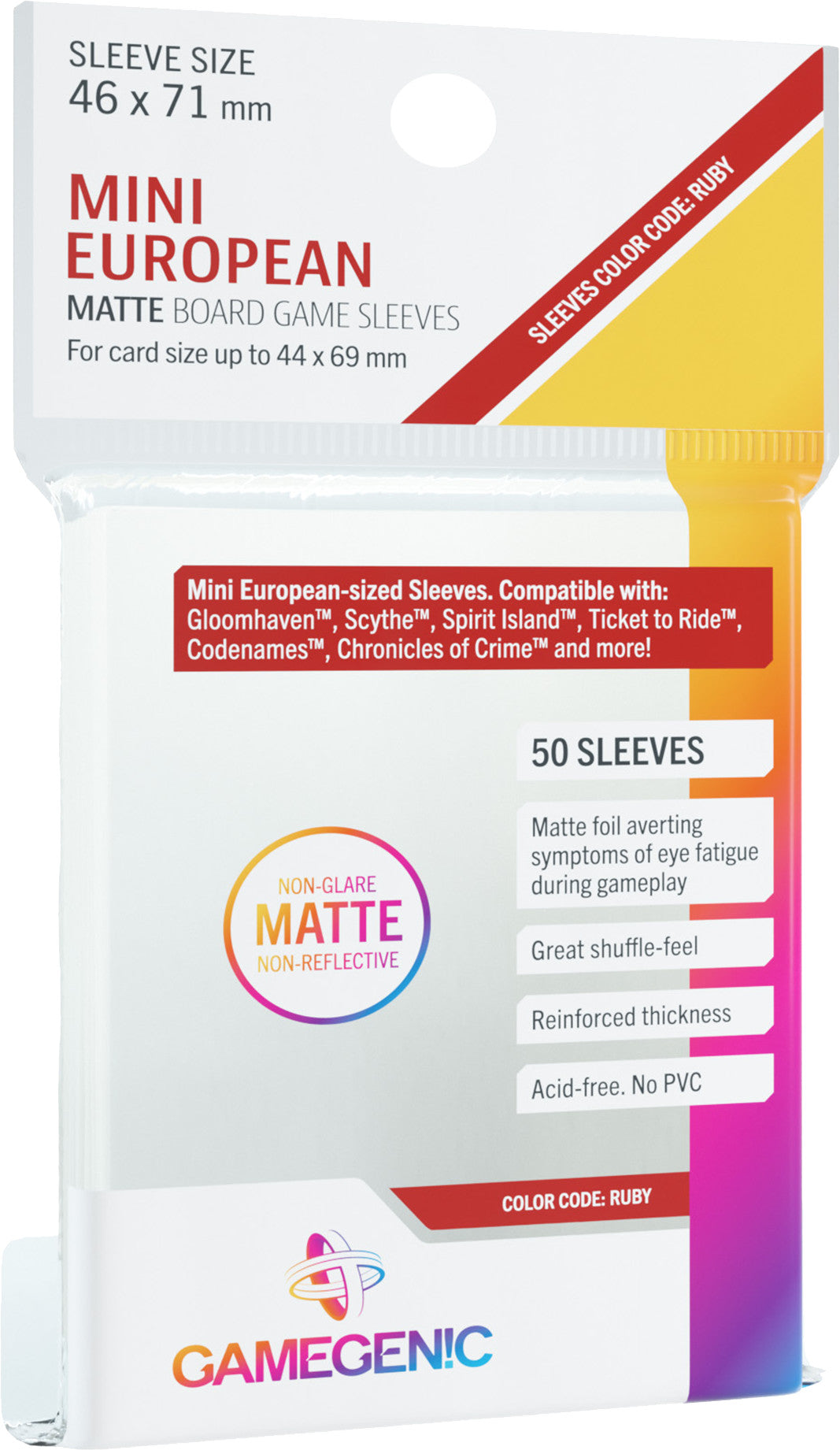 Gamegenic: Sleeve Matte Mini European code: Ruby